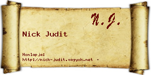 Nick Judit névjegykártya